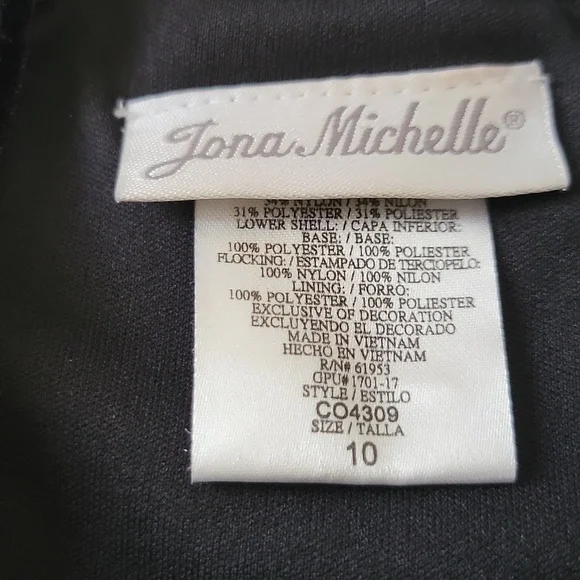 Jona Michelle Holiday Formal Dress Velvet Bodice Button Back Teal Blue 10 - Picture 6 of 17